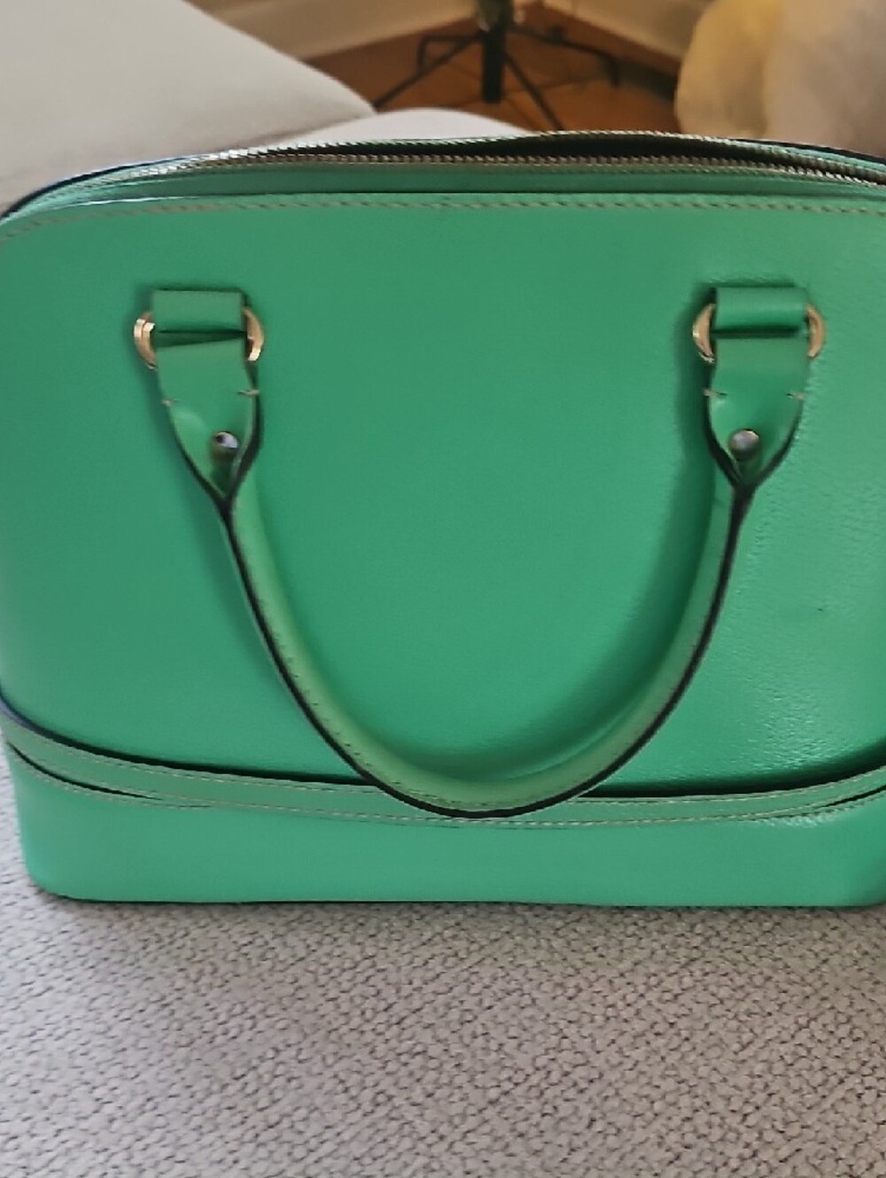 Kate Spade Green Structured Leather Satchel with Strap and Wallet - Picture 3 of 9